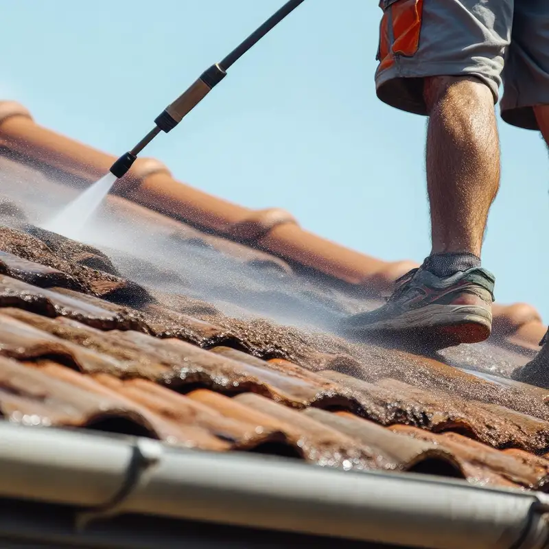 Nettoyage et traitement d'une toiture ancienne